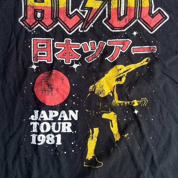 Vintage Official AC/DC JAPAN TOUR 1981 Graphic T-Shirt Authentic Men’s Size L - Picture 2 of 3